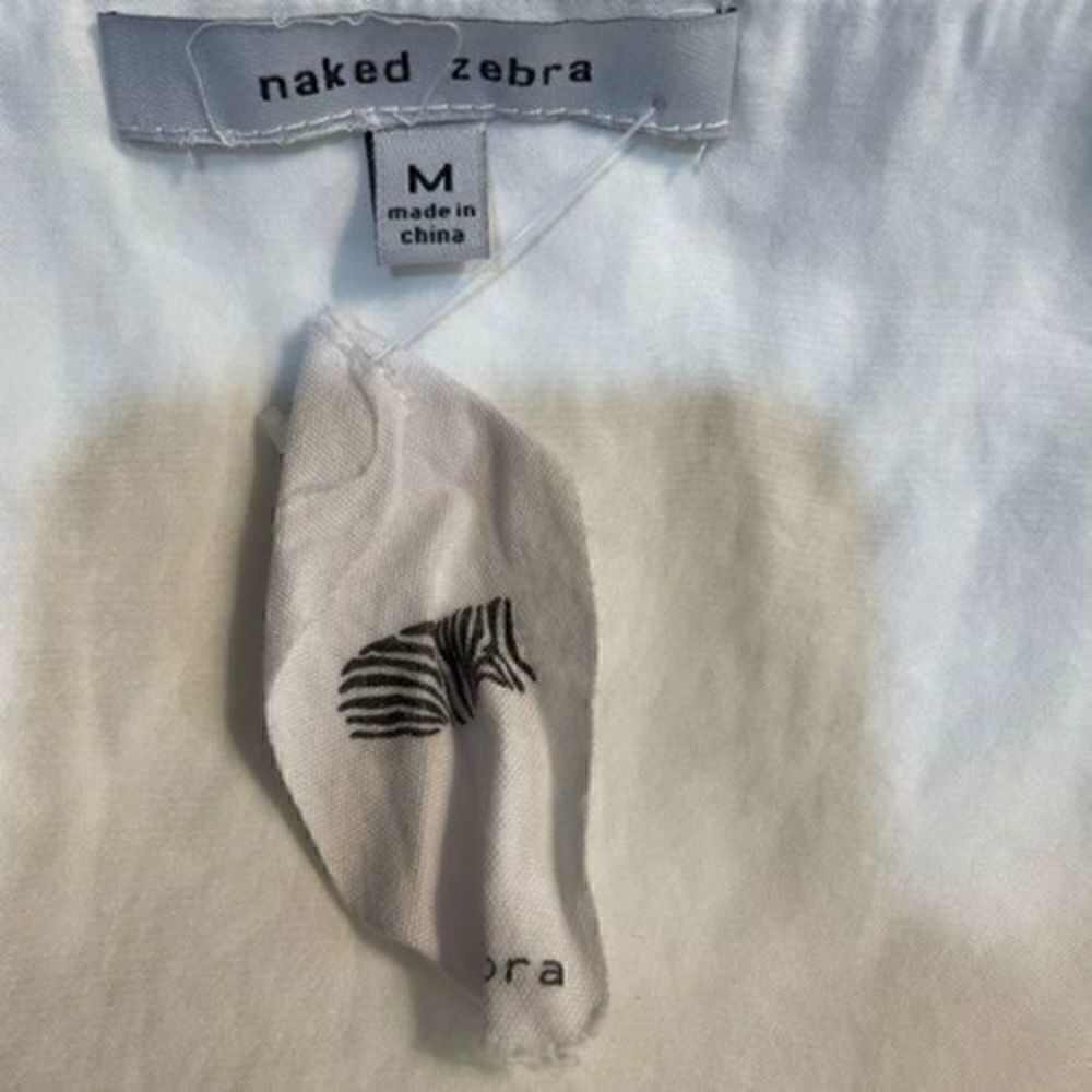 Naked Zebra White Ruffle Bodice Tank Top Medium NWT - Picture 4 of 6